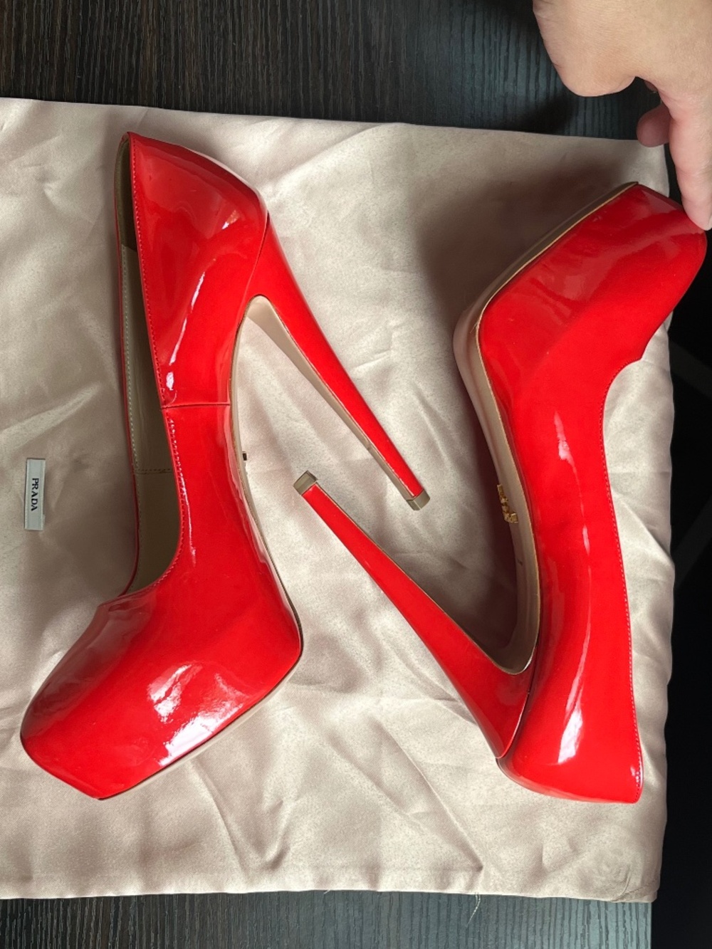 PRADA Red Patent Leather Pumps